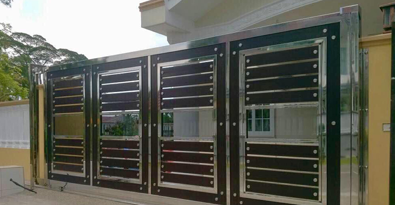Custom Stainless Steel Automated & Sliding Main Gates - Fada Construction Sdn Bhd